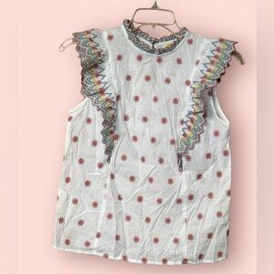 NWT Boden Broderie Anglaise Sleeveless Cotton Top